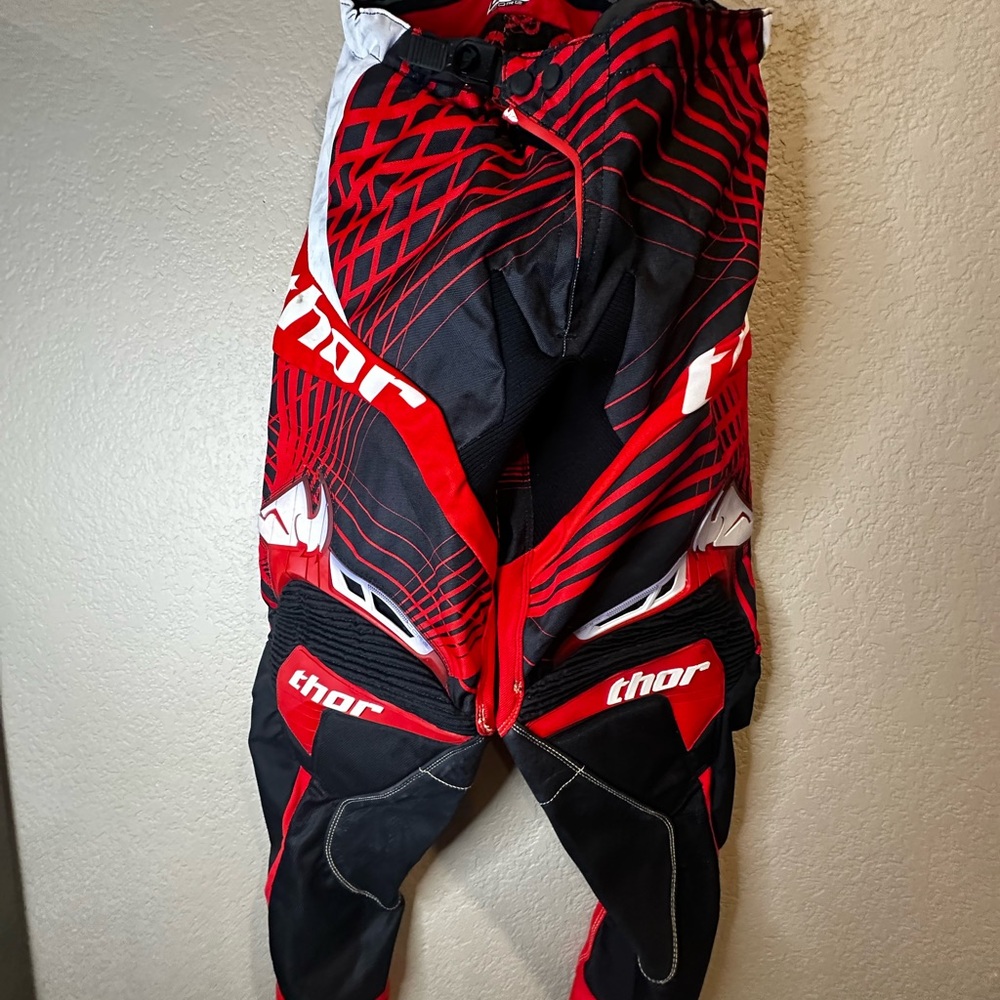 Thor Black and Red Motocross Gear set.